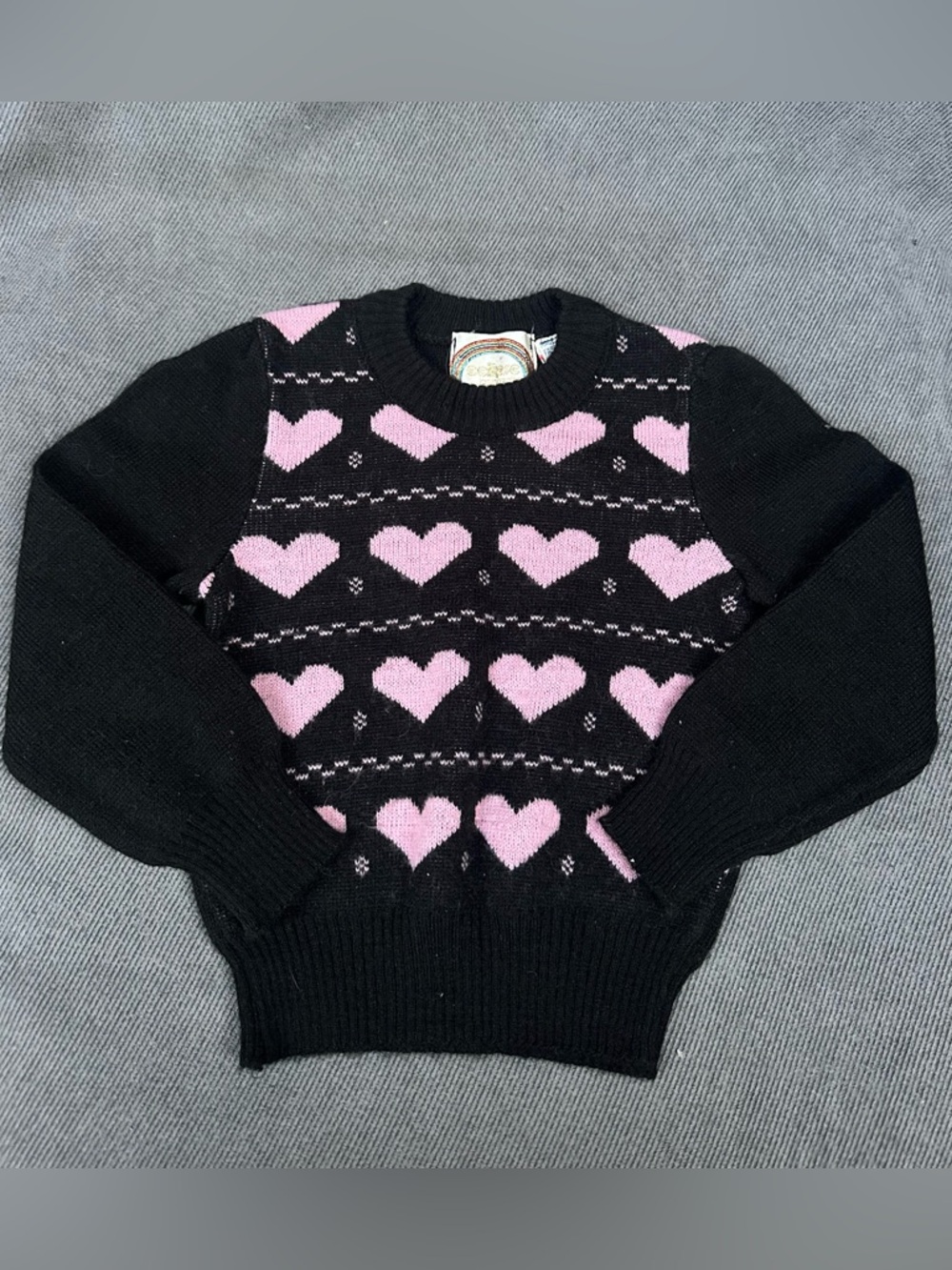 Vintage heart sweater girls small 4/5